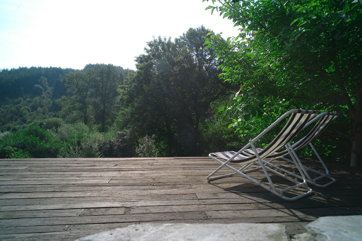 La terrasse et sa vue verdoyante sur les Ardennes